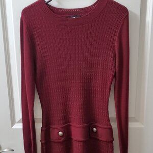 iZ Byer Maroon M Sweater Dress